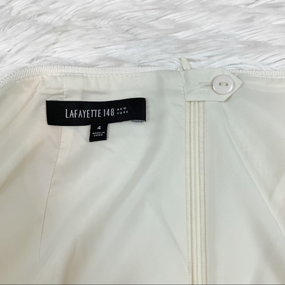 Lafayette 148 tweed Wool blend Pencil Skirt knee length ivory - Picture 7 of 14